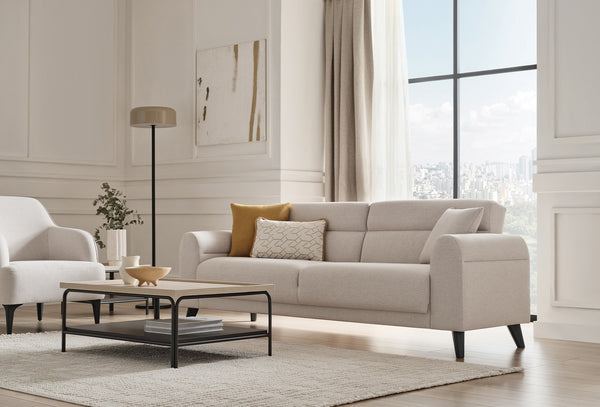 Paloma 3-Zitsbank met Slaapfunctie 55701 Creme
