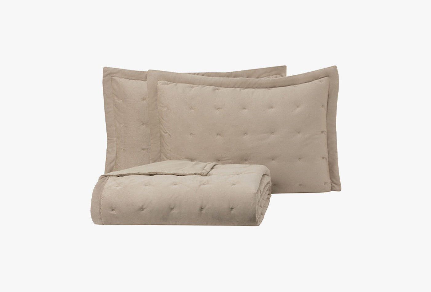 Vals Beige Fluweel Bed Sprei Seti Tweepersoons - foto 2