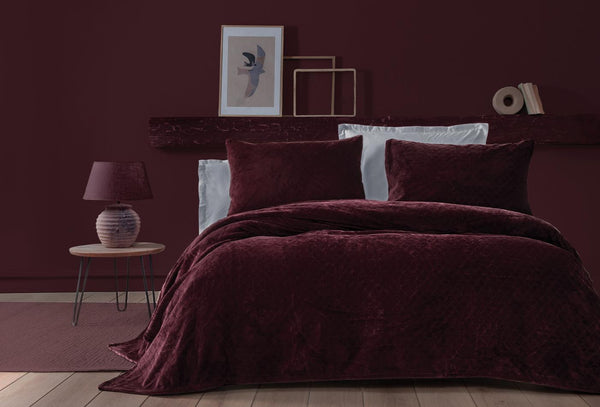 Belly Bordo Bed Sprei Seti
