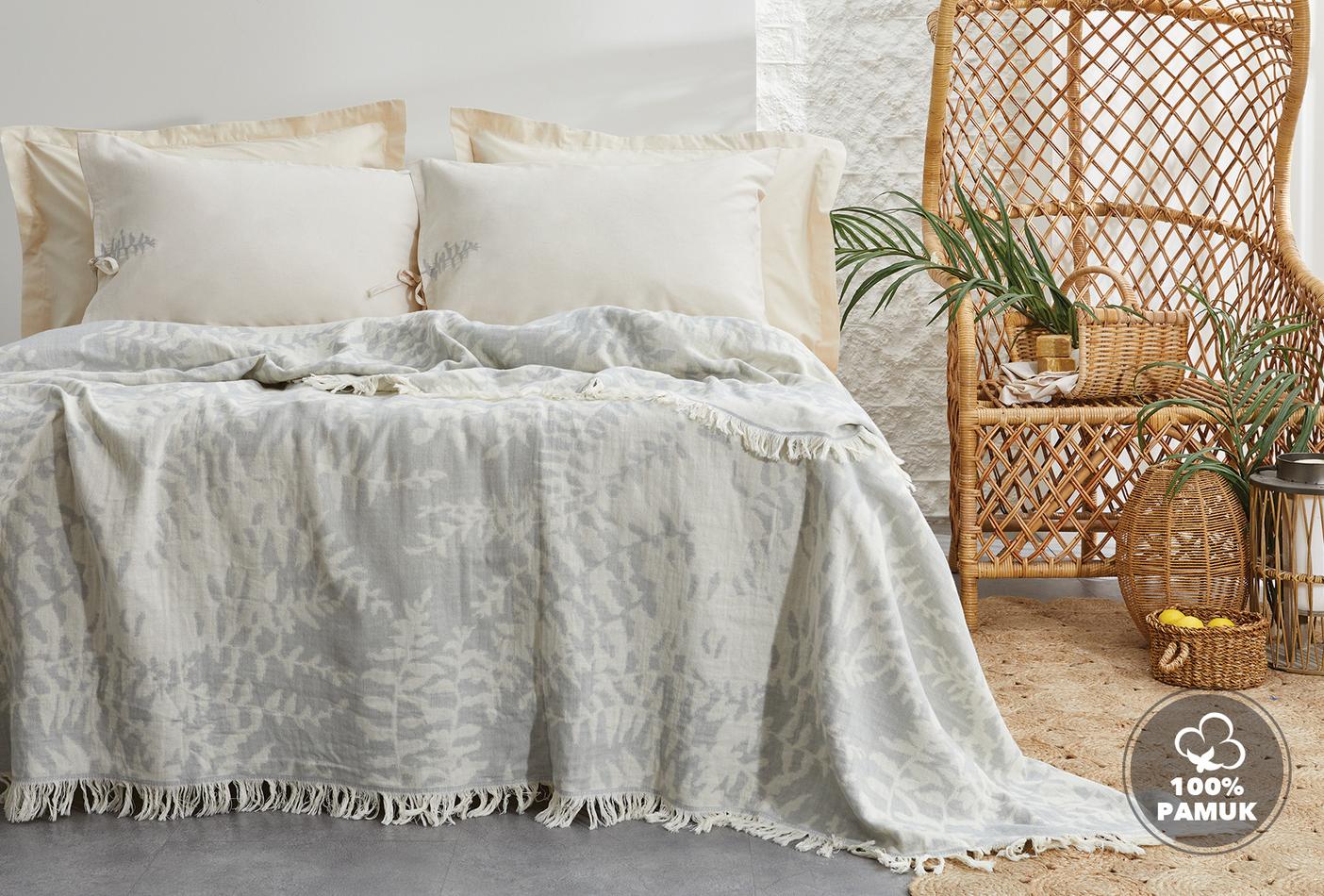 Lorena Grijs Bed Sprei Tk Tweepersoons