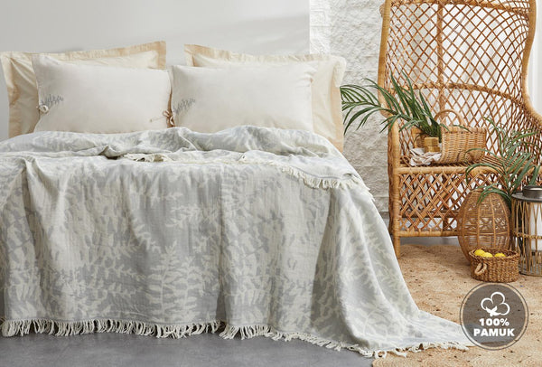 Lorena Grijs Bed Sprei Tk Tweepersoons