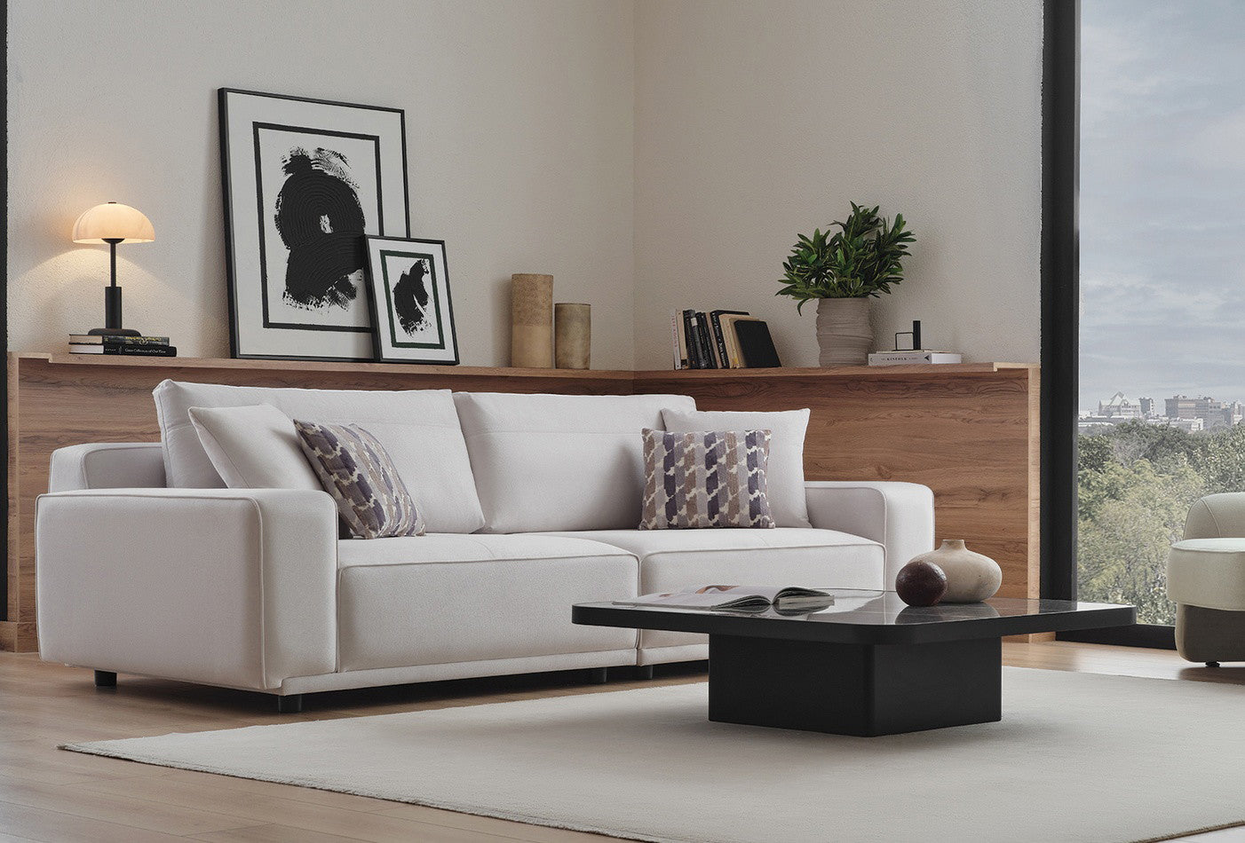 Mesta 3-Zitsbank Orme Stof Creme - foto 3