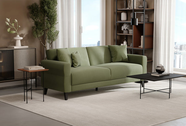 Astera Plus 3-Zitsbank met slaapfunctie Fluweel 13302 Haki