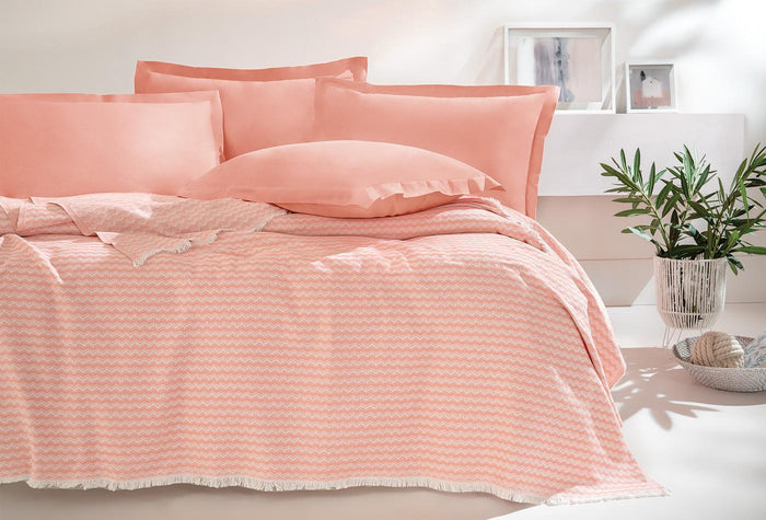 Gwen Terracotta Pique Tk Eenpersoons