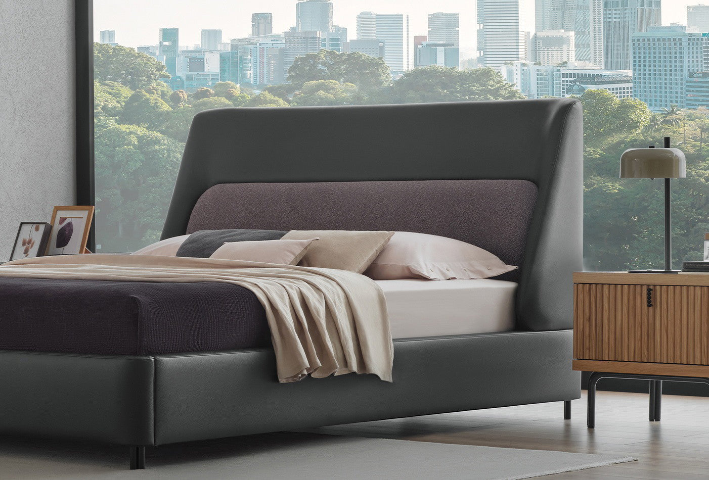 Austin Boxspring Met Hoofdbord Grijs Donker Grijs - foto 5
