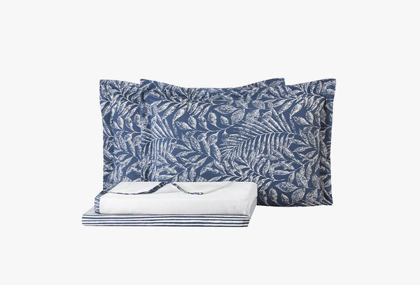 Noelle Indigo Pique Tk Tweepersoons