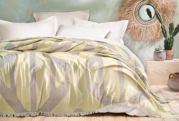 Tierra Geel Pique Bed Sprei Tweepersoons