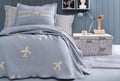 Chevron Indigo Bed Sprei Seti Eenpersoons