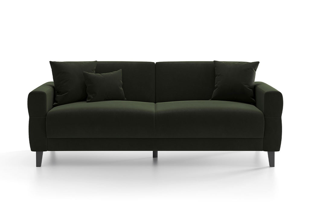 Astera Plus 3-Zitsbank met slaapfunctie Fluweel Donker Haki Antraciet - foto 6