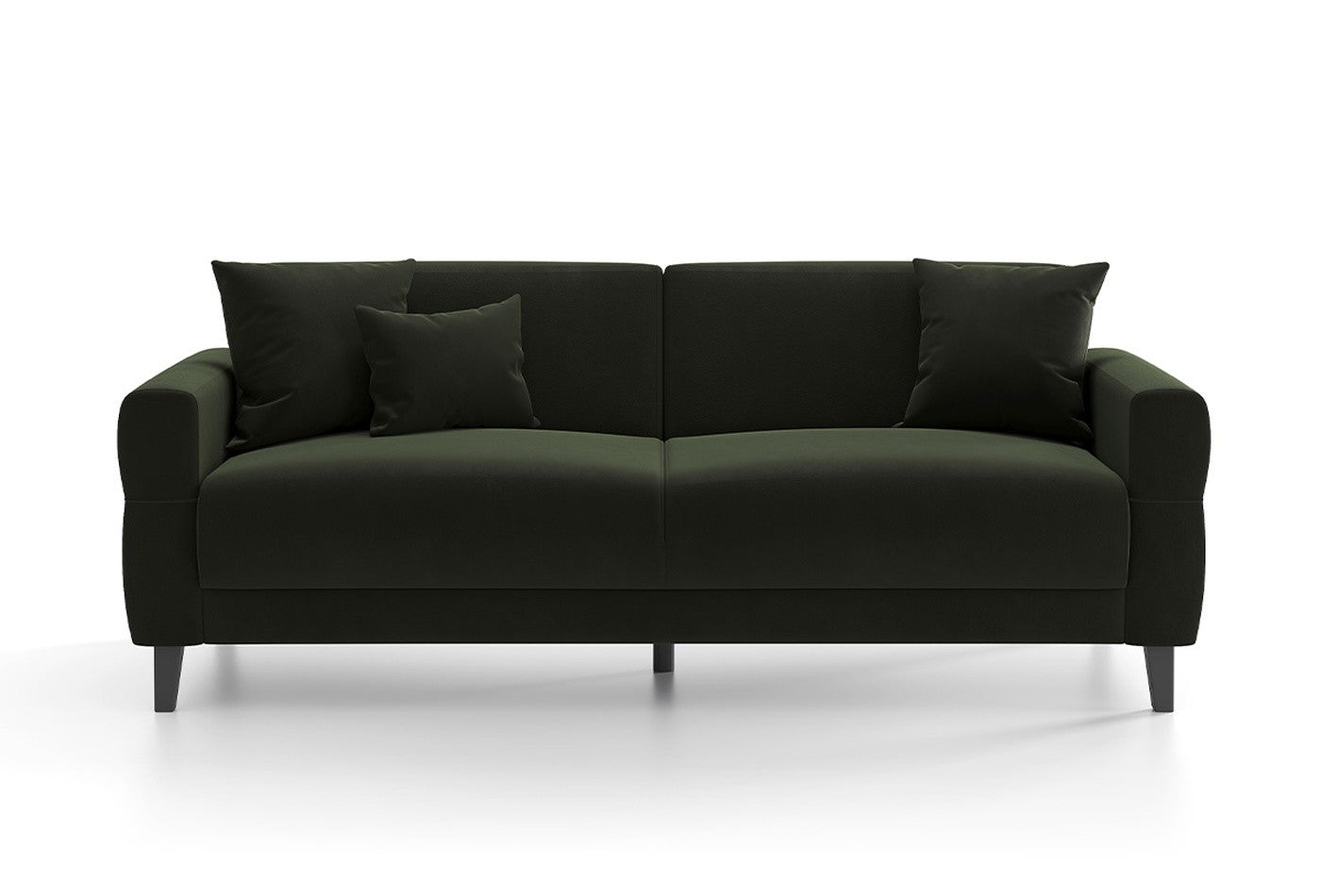 Astera Plus 3-Zitsbank met slaapfunctie Fluweel Donker Haki Antraciet - foto 6