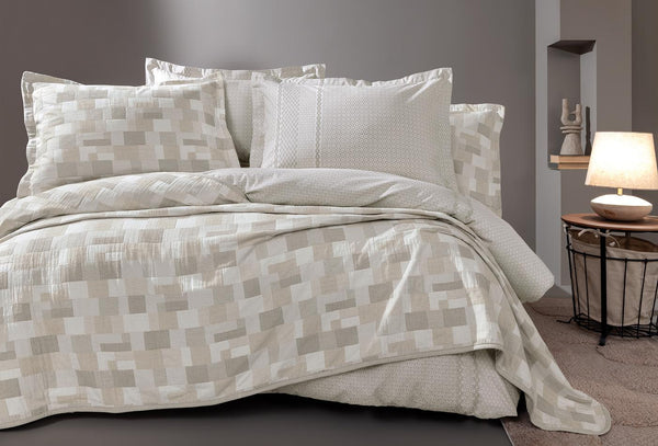 Tanna Beige met bedsprei Dekbedovertrekset Tweepersoons