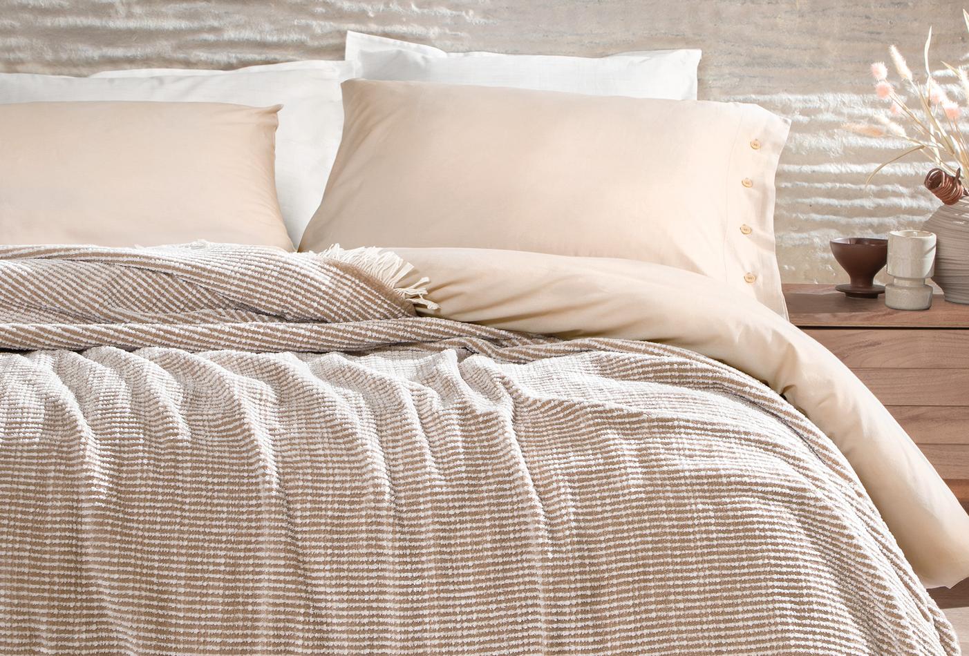 Nesta Beige Bed Sprei Eenpersoons - foto 3