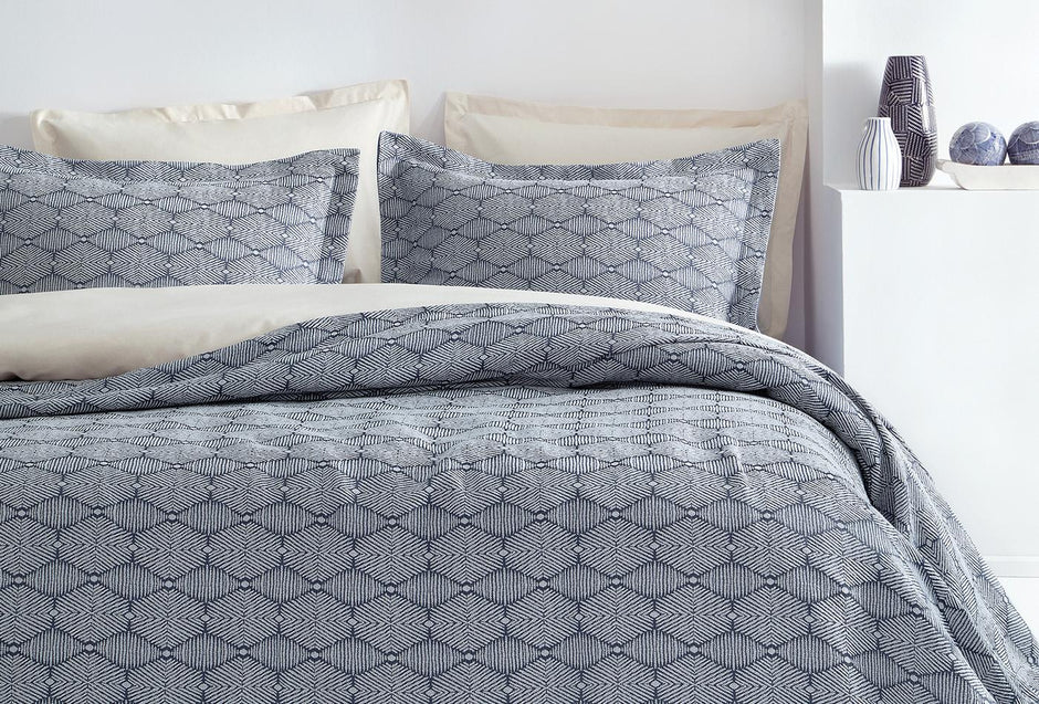 Morty Marineblauw Bedspreiset Tweepersoons