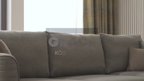 Grace Hoekbank met Slaapfunctie Large Fluweel 14211 Bruin-Groen